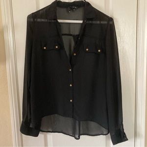 Ali & Kris Sheer Blouse Size S Black